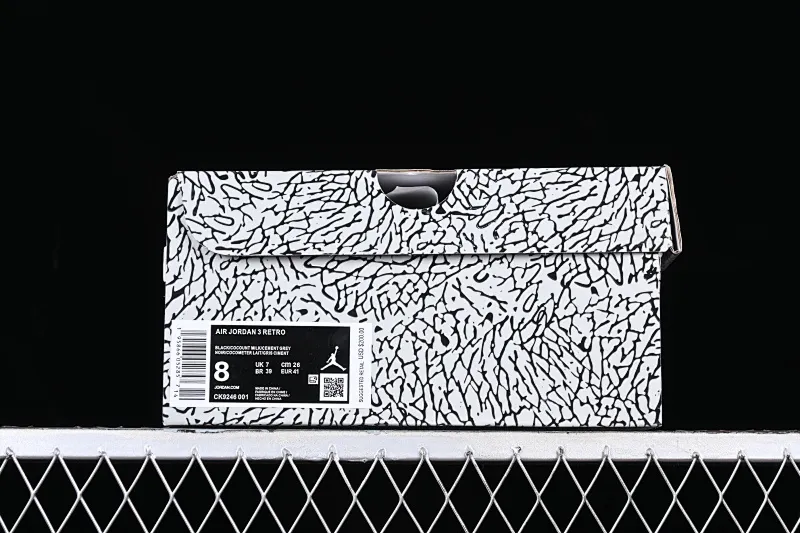 All categories Air Jordan Jordan series basketball shoes Air Jordan 3 Air Jordan 3 Retro "Off Noir" AJ3 Joe 3 old black cement CK9246-001